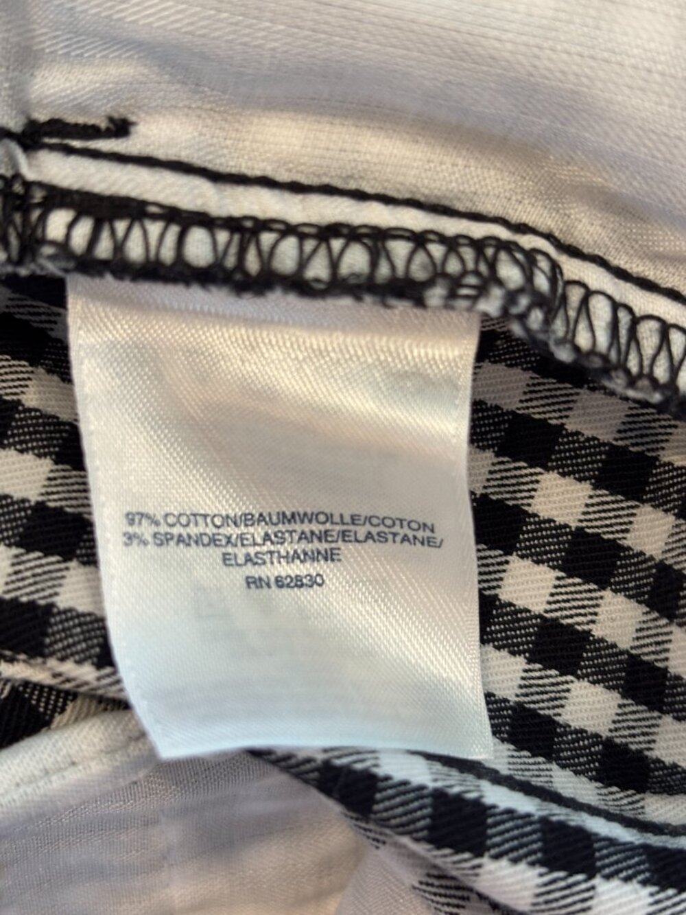 Lands' End Starfish Gingham Check Slim Leg Pants 12 - Picture 6 of 6